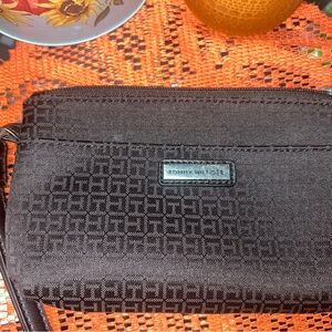 Tommy Hilfiger Black Patterned Clutch Wristlet